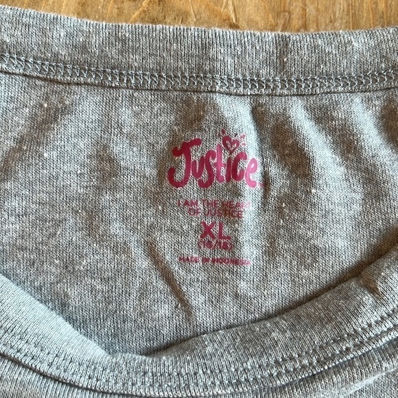 NWT Justice Long Sleeve Lace Hem Rib Tee Set of 2 Gray & Lilac XL 16/18 - Picture 5 of 11